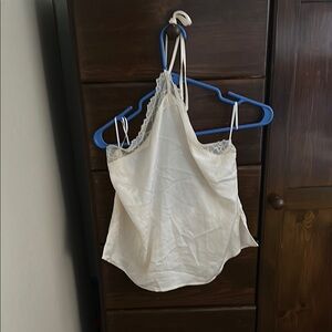 Elegant White Lace Trim Cami Top